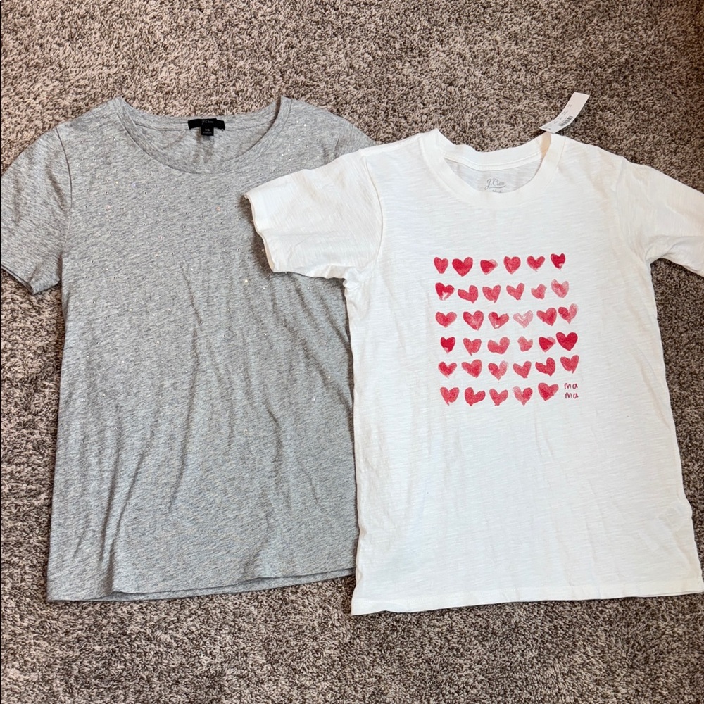 Two J Crew Graphic Tee XS
